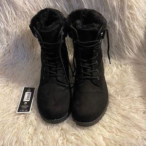 Brand New Charles Albert Black Fur Boots Size 10